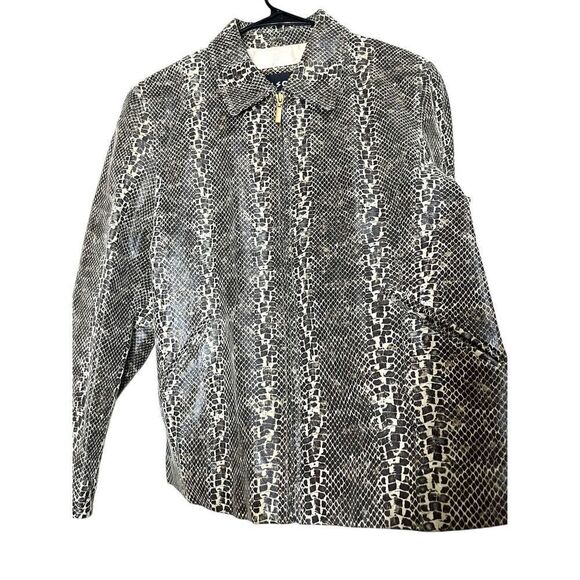 Vintage Wilsons 100% Leather Snake Print Jacket Size XL - Picture 2 of 11